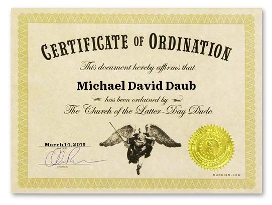 Certificate of Ordination